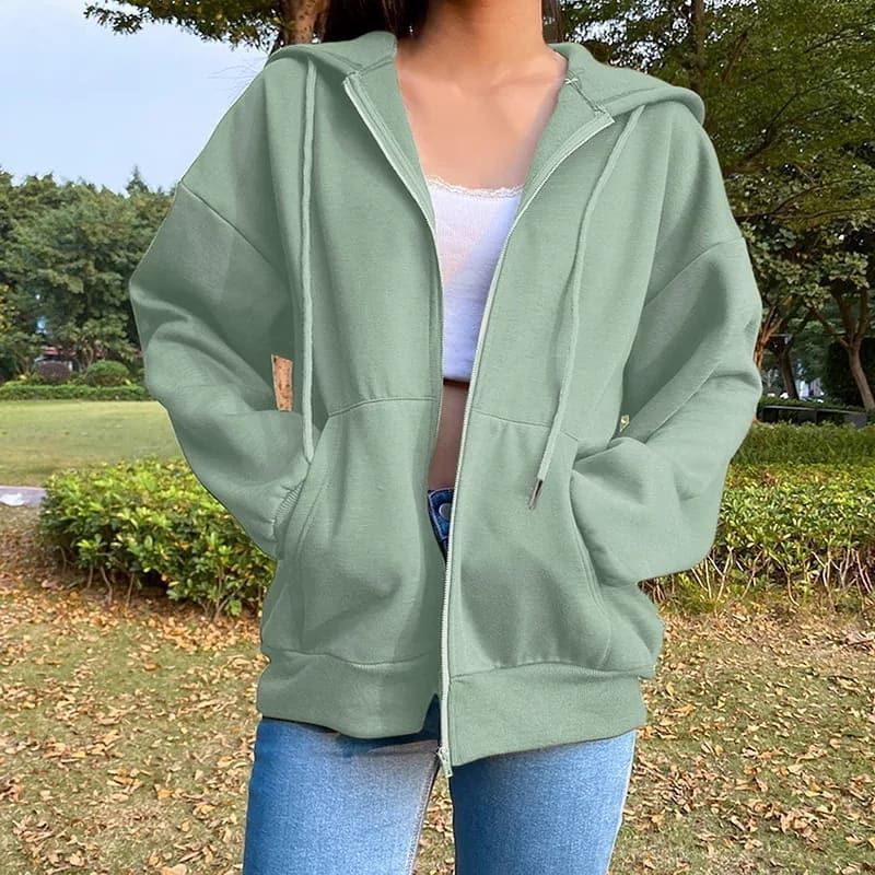 Jaket Hoodie Resleting Zipper Polos Pria &amp; Wanita Distro Original Fleece Tebal Premium Size  L XL XXL | Sweater Hoodie Jaket Outerwear Pakaian Pria Wanita Oversize Korean Pria Wanita Polos Zipper Resleting Bahan Fleece