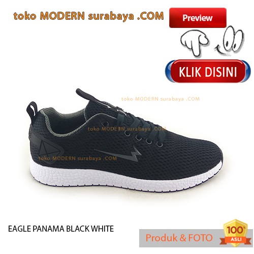 EAGLE PANAMA BLACK WHITE sepatu pria casual sneakers