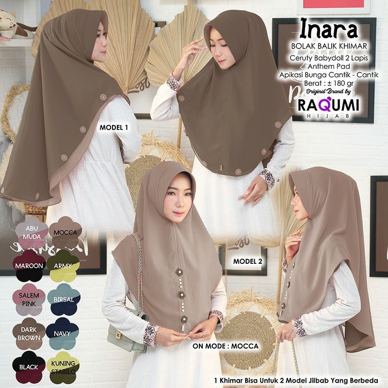Khimar Inara Bolak-Balik Raqumi Original (Restock)