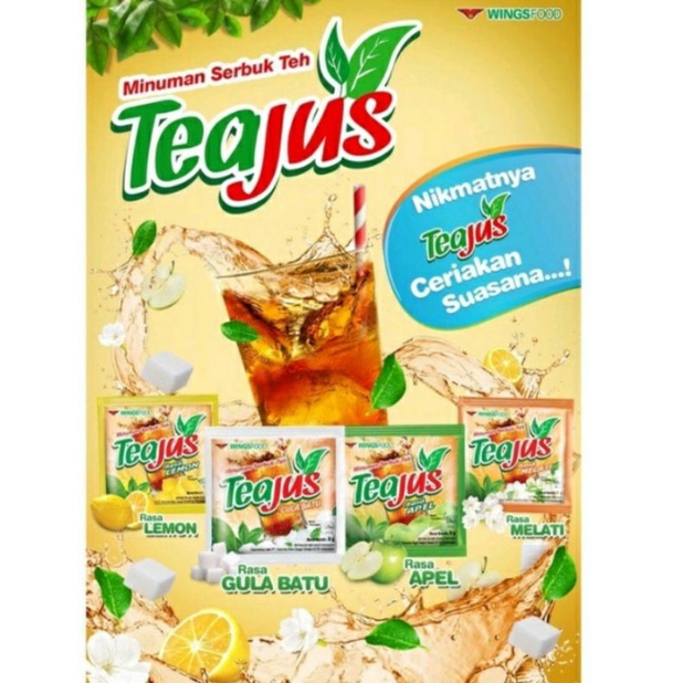 

teajus,varian rasa,,di jual per 1 renteng isi 10 pcs/sachet