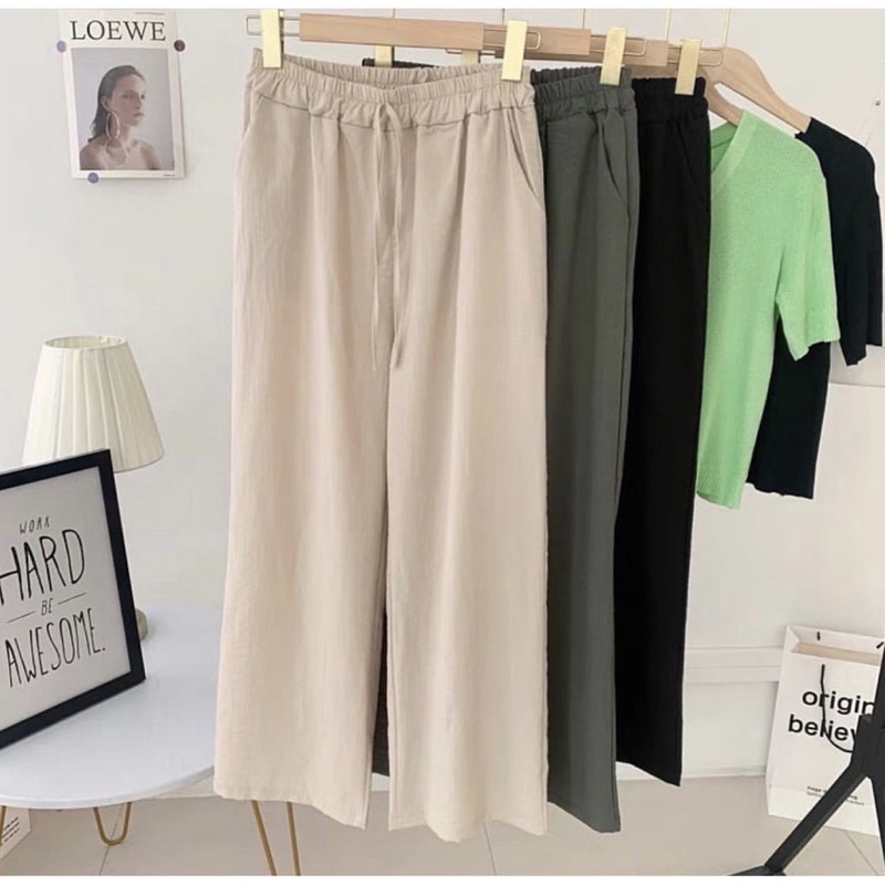 ⭐️PREMIUM⭐️ Armany Pants / Jaz Pants / Widi Leg Kulot / Loose Cullote / Celana Kulot Wanita-3