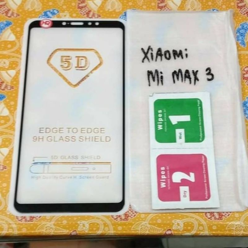 XIAOMI MI MAX 3 , REDMI NOTE 5A , REDMI 5+ tempered golira glass full kaca mantul