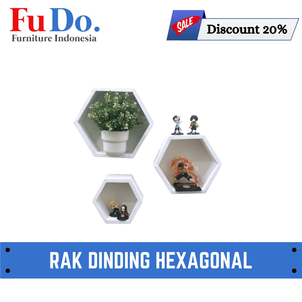 Rak Dinding Hexagonal || rak dinding  1 SET  ISI 3Pcs  || rak dinding tempel || rak dinding minimali