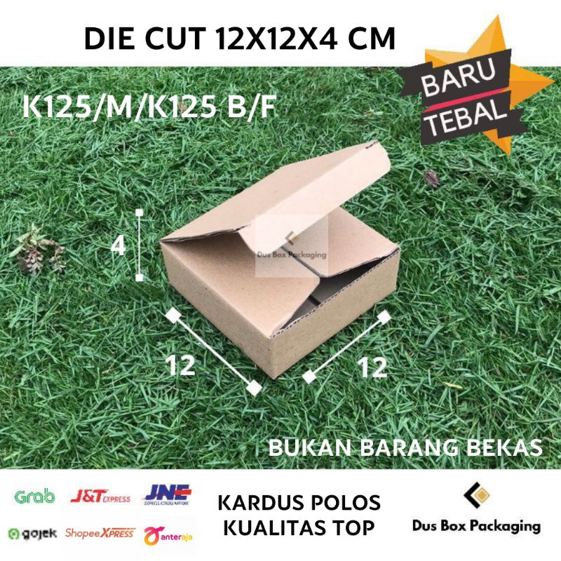 

Kardus box die cut 12X12X4 cm kotak packing