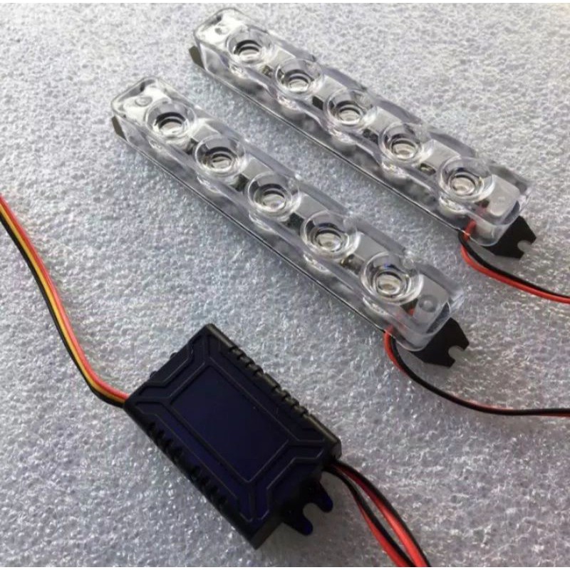 Lampu motor LED DRL 5LED 2MODE kedip strobo DC-12V