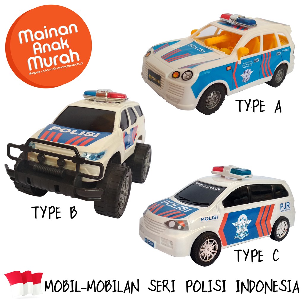  Mainan  Anak  Police Car Seri Mobil  Mobilan Polisi  