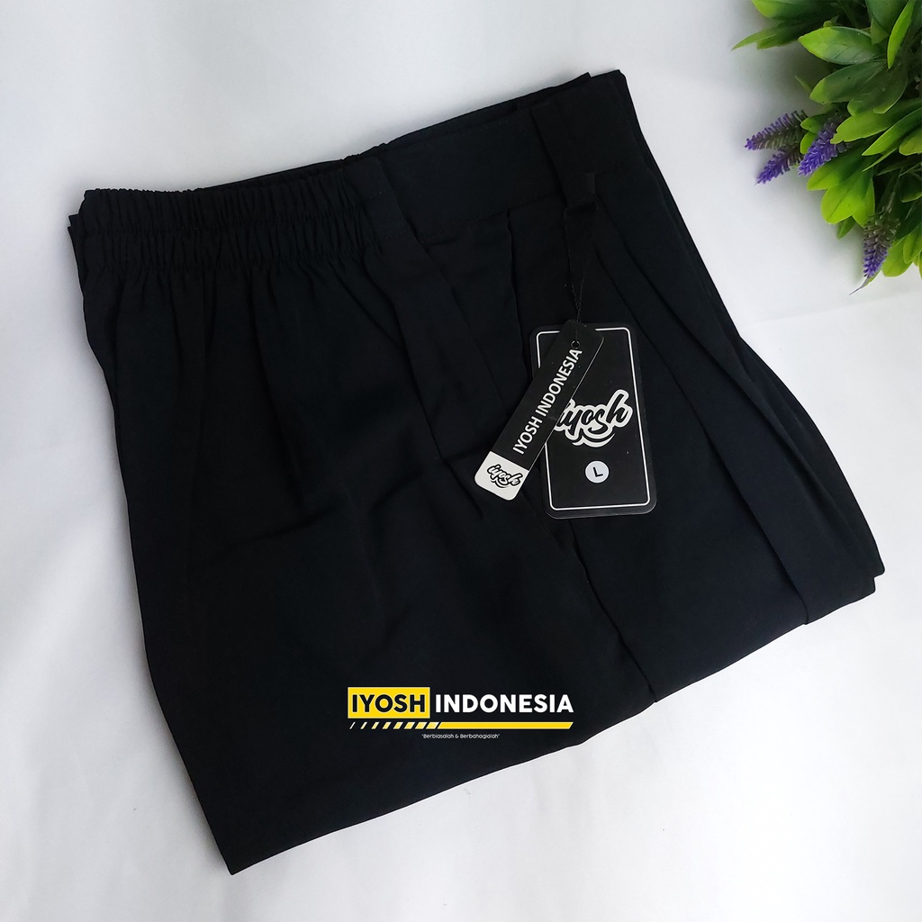 Jiso Pants (Hitam) - Loose Pants Trousers Highwaist Kulot Wanita - Celana Kulot Highwaist Bahan Jatuh BB 35-85 KG