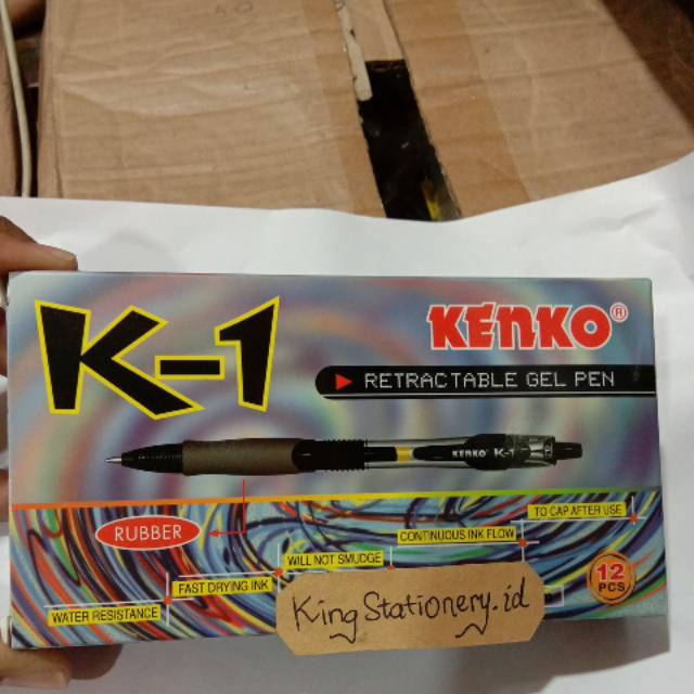 

[PACK] Pulpen Kenko K1 / K - 1 / K-1 Hitam Isi 12 Pcs