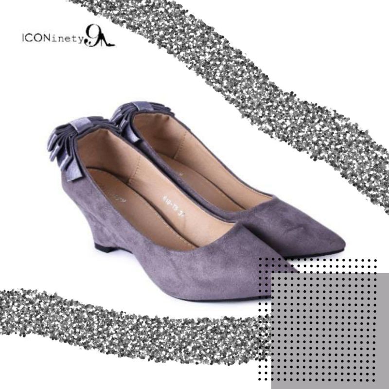 ICONinety9 Wedges Suede - Grey
