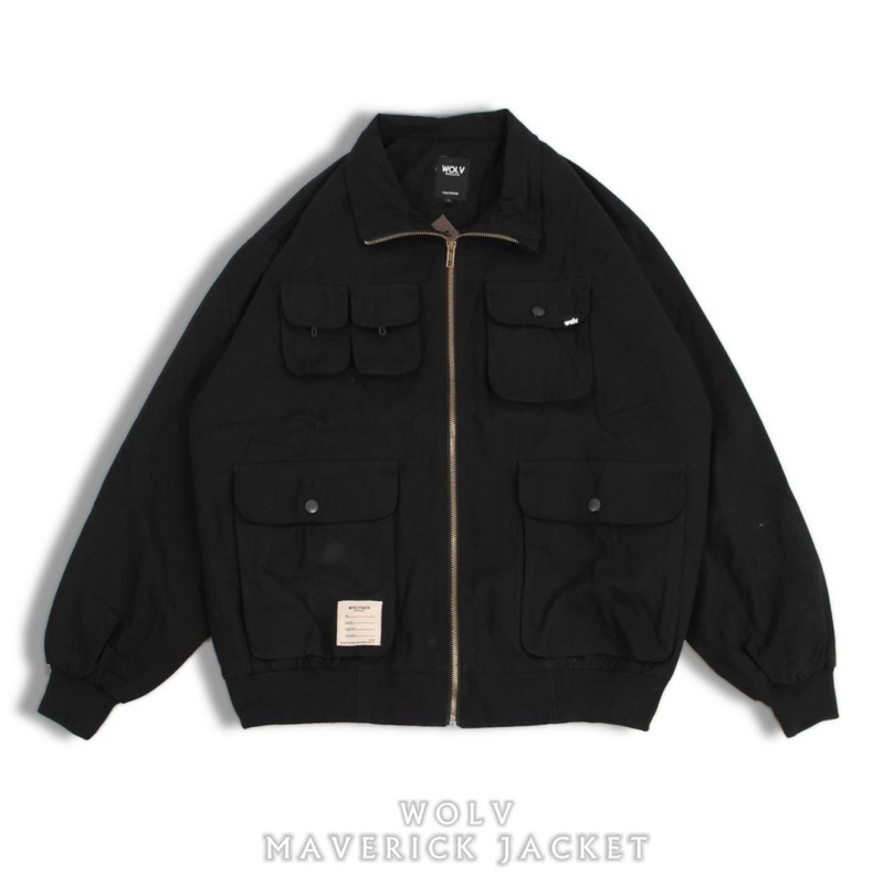 ORIGINAL WOLV Jaket Maverick Hitam Jaket Parka