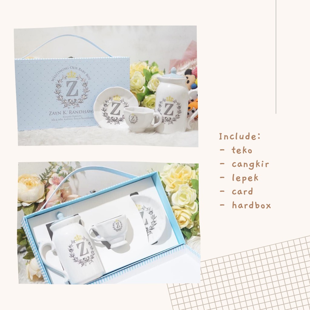 

CUSTOM Souvenir/Hampers Ulang Tahun Baby Teko Hard Box|Souvenir Ulang Tahun Anak| Souvenir One Month