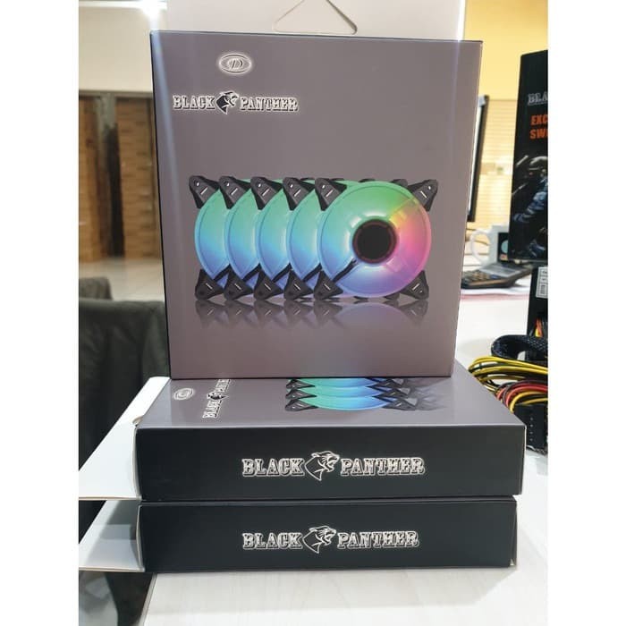 RGB FAN Ready Black Panther RGBW Fan Casing 12CM