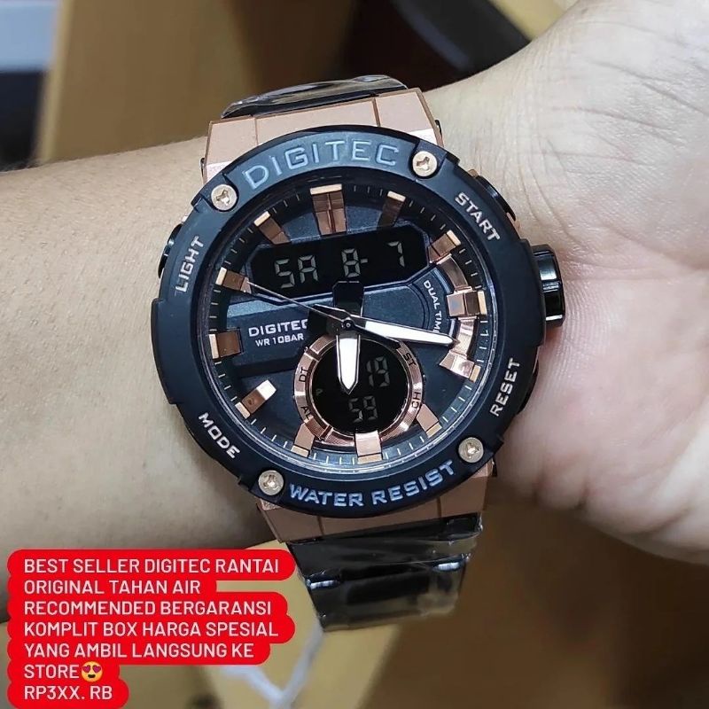 jam tangan Digitec Rantai Double time original