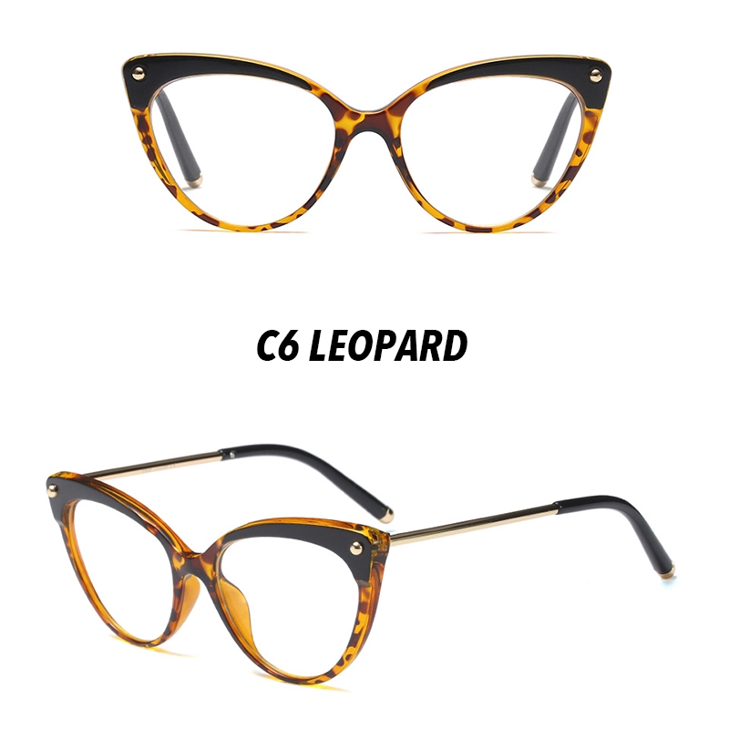 (YUZHU) COD Kacamata Minus 0°~-400° Retro Mata Kucing Wanita Eyeglasses Kacamata Anti Biru