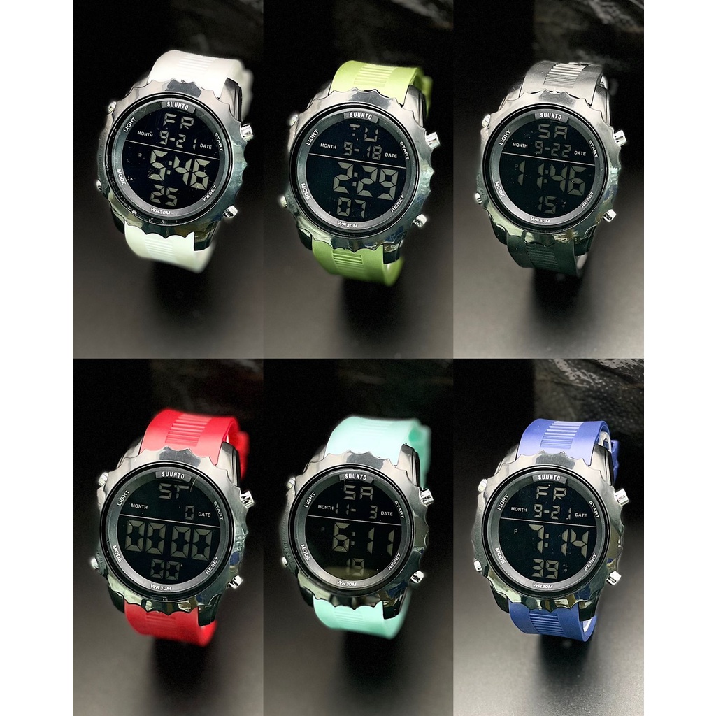 Jam Tangan Pria K9357Z Digital Led Tali Rubber Tanggal Hari Aktif Free Box &amp; Baterai