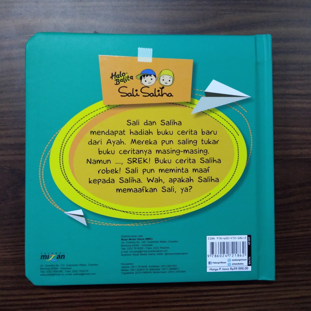 [Mizan Jakarta] Halo Balita Sali Saliha Aku Bisa Memaafkan Boardbook