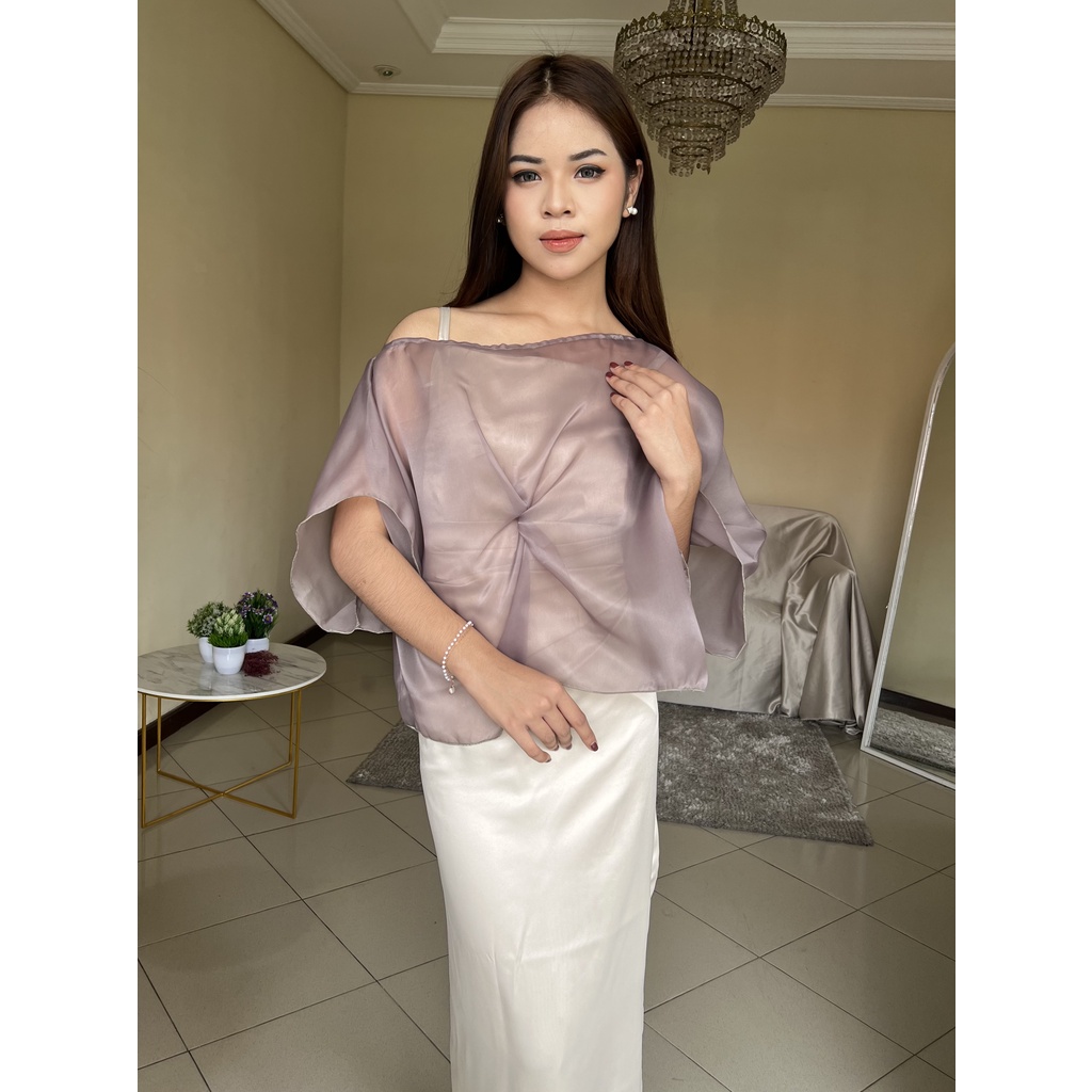 Hyuna Set by NAMELIS (Set Organza / Set Kondangan / Baju Pesta)-Purple Wood