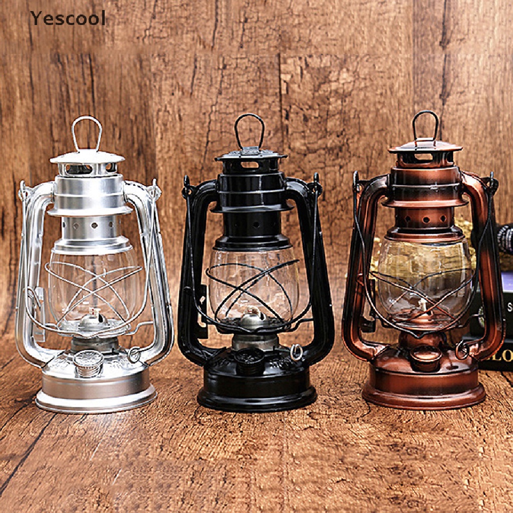 Yescool Lampu Lentera Minyak Tanah Retro Klasik 25cm Bisa Diredupkan