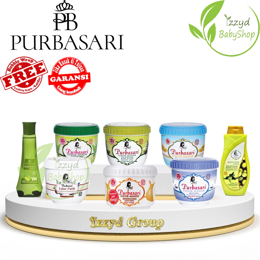 ❣️Izzyd❣️Purbasari lulur mandi hand body lotion minyak zaitun pemutih badan body serum lotion scrub