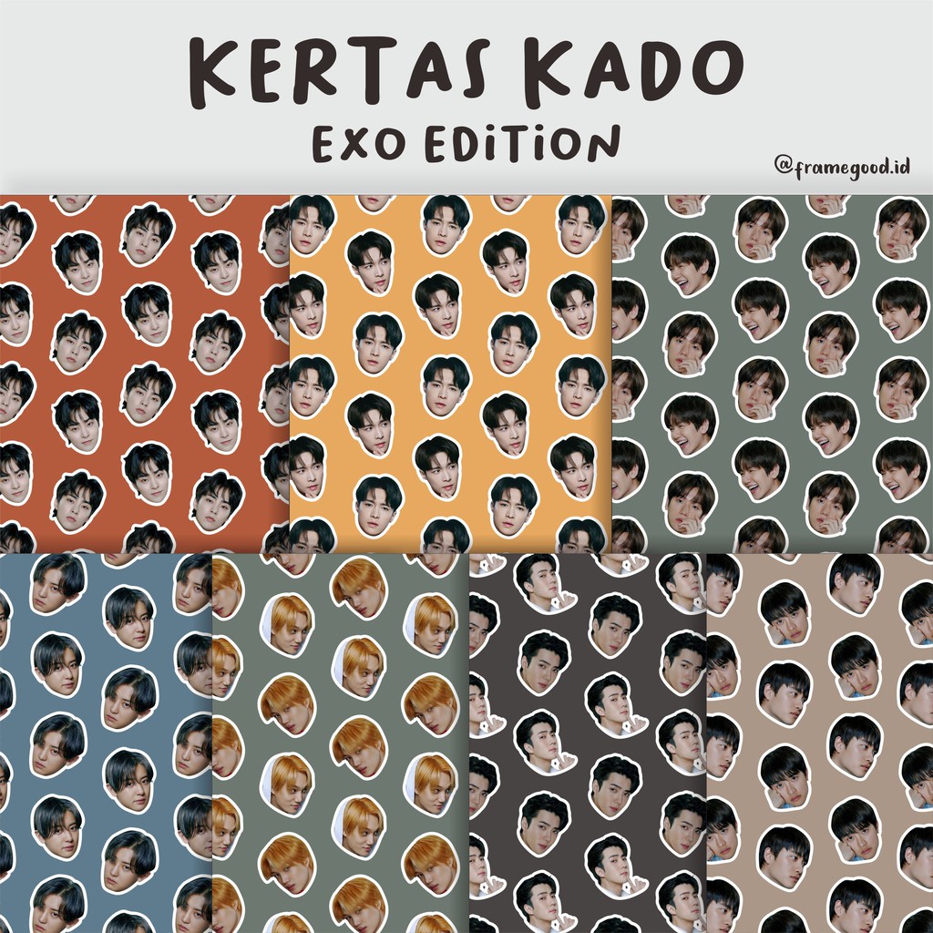 

kertas kado EXO EDITION (ukuran A3+)/ baekhyun lay sehun chanyeol d.o kai xiumin kpop wrapping paper