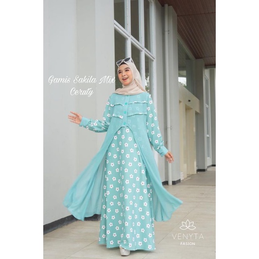 GAMIS MIX OUTER ORI BY VENYTA | DRESS OUTER | OUTER CERUTY | DRESS BUNGA SHAKILA