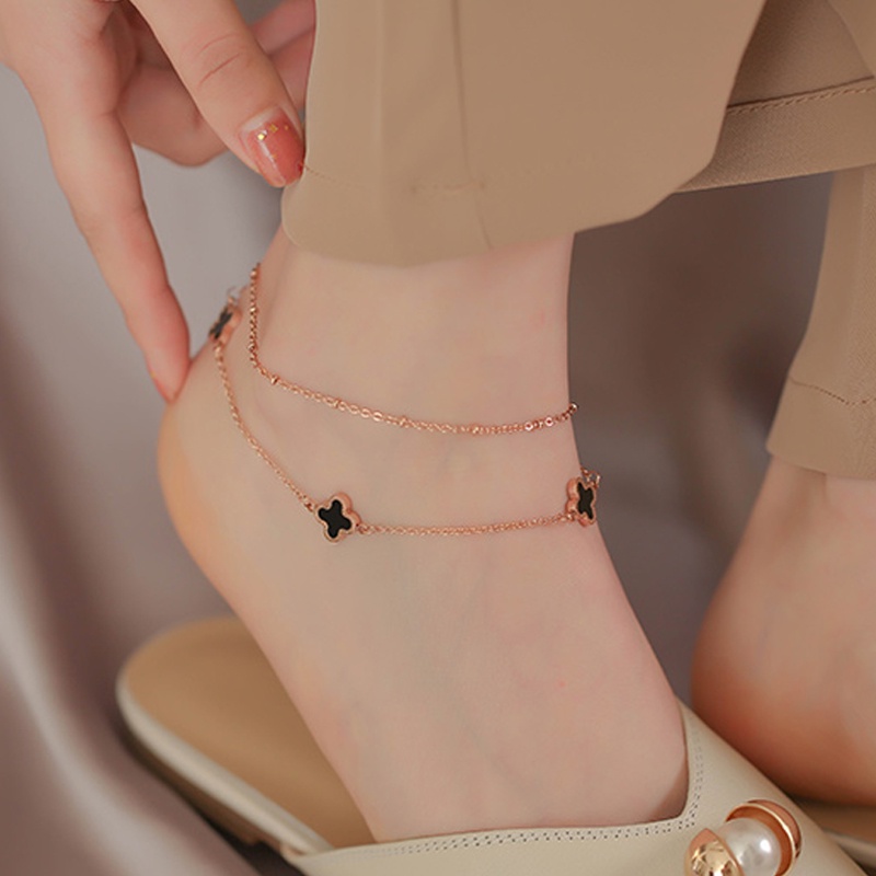 Korean Tianium Steel Anklet  Simple Elegant Jewelry for Women Does Not Fade or Rust