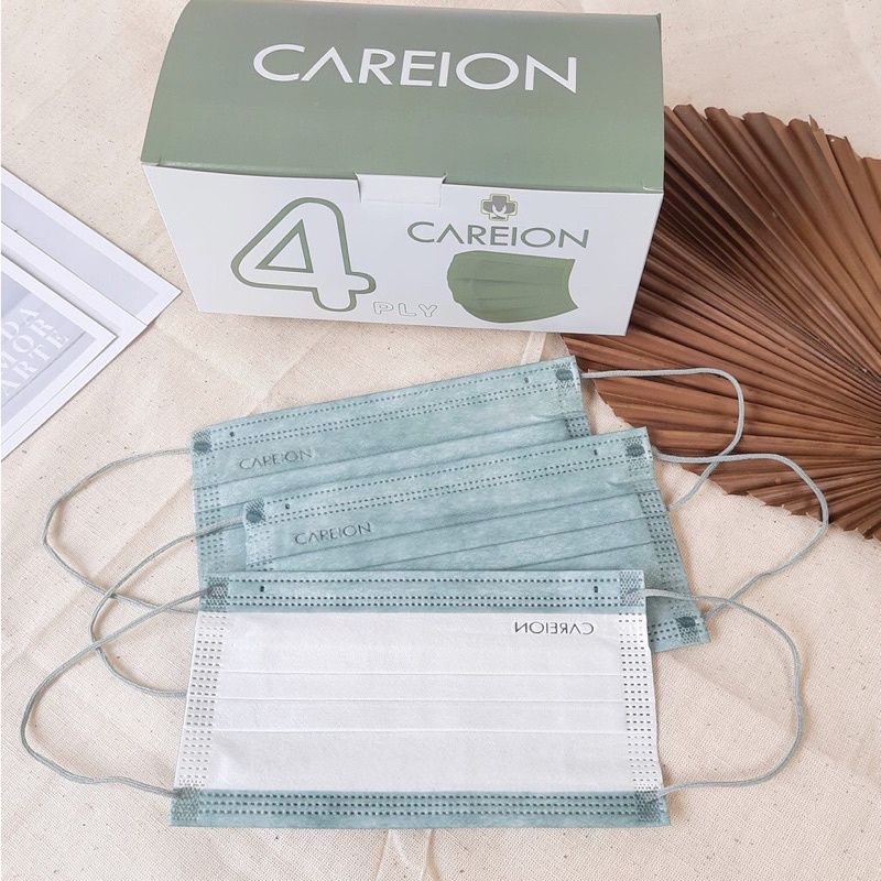 (COD) masker earloop CAREION 4 PLY isi 50 pcs