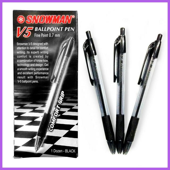 

PULPEN BALLPOINT PEN CETEK SNOWMAN V5 HITAM GROSIR TERMURAH - HITAM