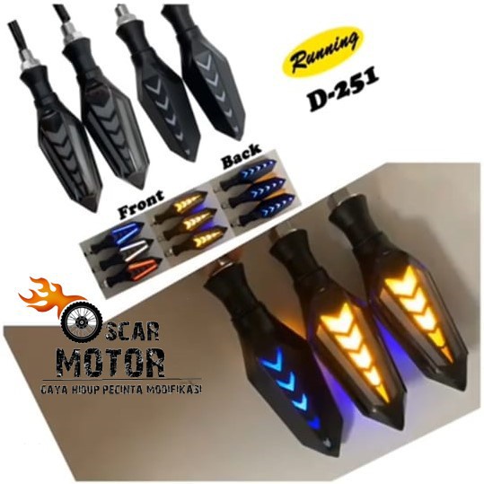 Lampu Sein Assy Led Panah Universal Sen Lancip running Vixion Byson CRF Dtracker Fu Vario D-251 motor motor