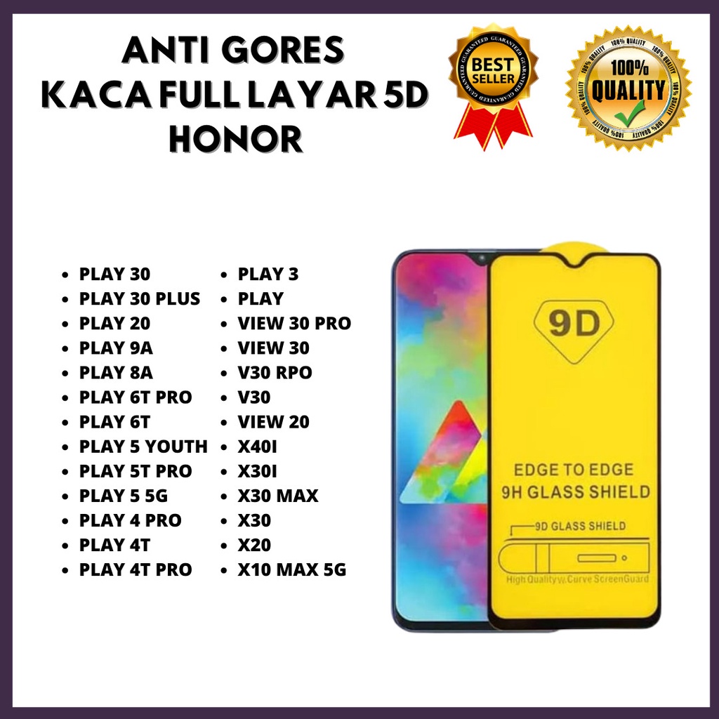 TEMPERED GLASS 5D - HONOR PLAY 30-PLAY 30 PLUS-PLAY 20-PLAY 9A-PLAY 8A-PLAY 6T PRO-PLAY 6T-PLAY 5 YOUTH-PLAY 5T PRO-PLAY 5 5G-PLAY 4 PRO-PLAY 4T-PLAY 4T PRO-PLAY 3-PLAY-VIEW 30 PRO-VIEW 30-V30 RPO-V30 -VIEW 20-X40I-X30I-X30 MAX-X30-X20-X10 MAX 5G