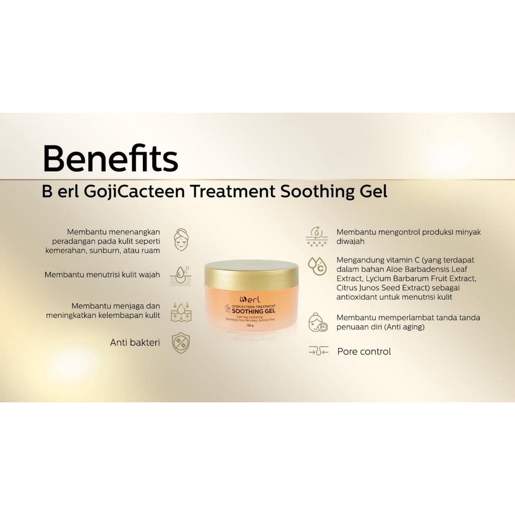 Masker Penenang Jerawat Agar Tidak Meradang B Erl Cosmetics Gojicacteen Treatment Soothing Gel Berl