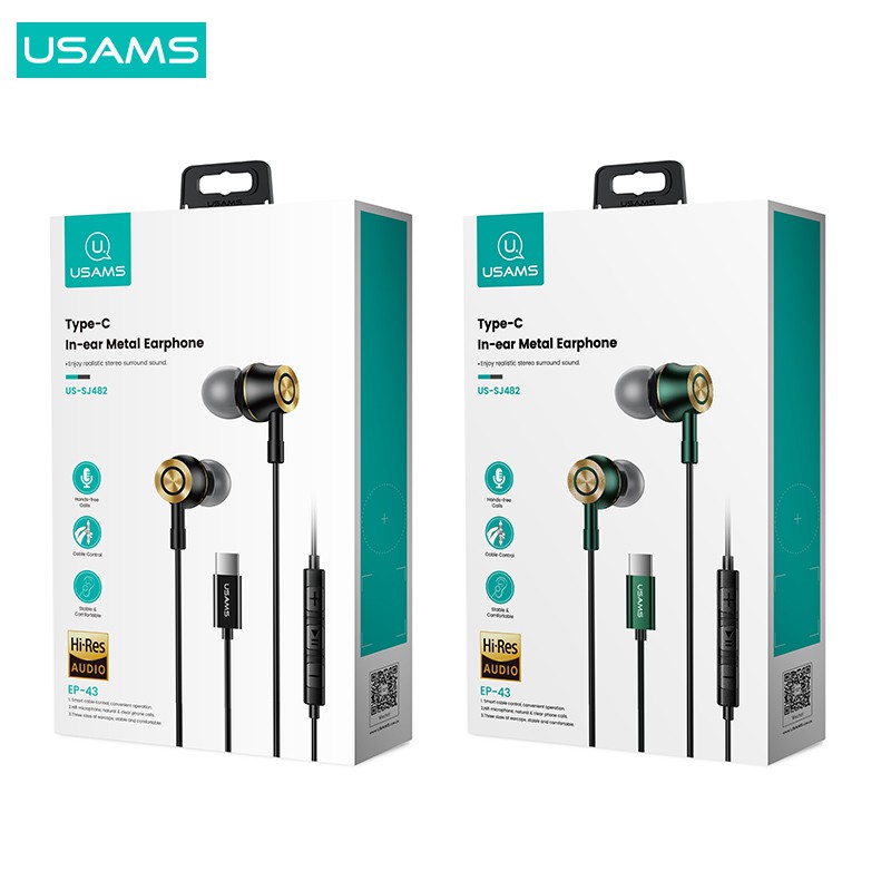 USAMS EP43 Type-C Earphone In Ear Metal