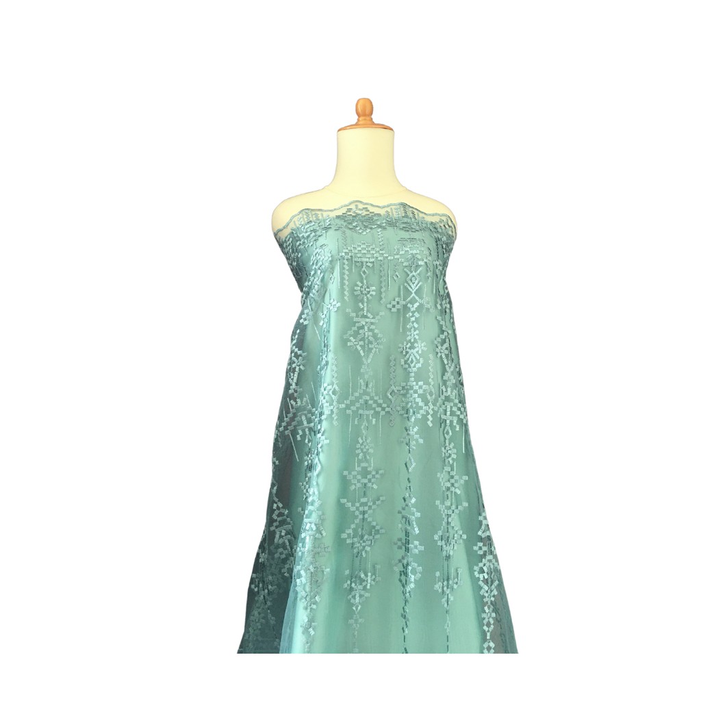 Bahan Dasar Kebaya Tile Bordir Aphrodite Design By Sapto Warna Hijau Wardah