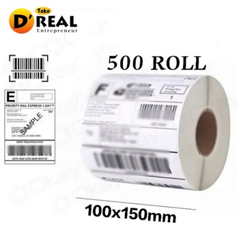 Kertas Thermal Label Barcode Buat Print Resi 100 x 150 mm ukuran A6 isi 500pcs