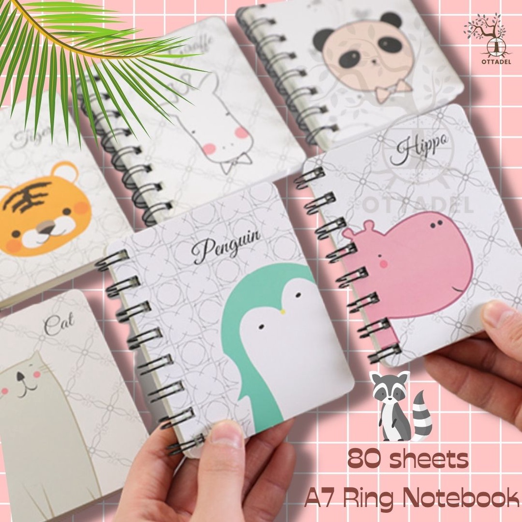 

Ottadel A0158 A7 Notepad / Notebook / Animal Ring Book Polos 80 lembar