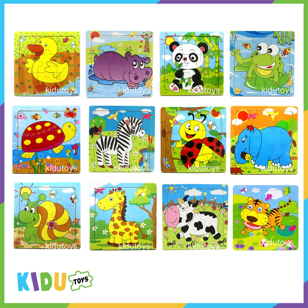 Mainan Kayu Edukasi Anak Puzzle Hewan / Mini Puzzle Hewan