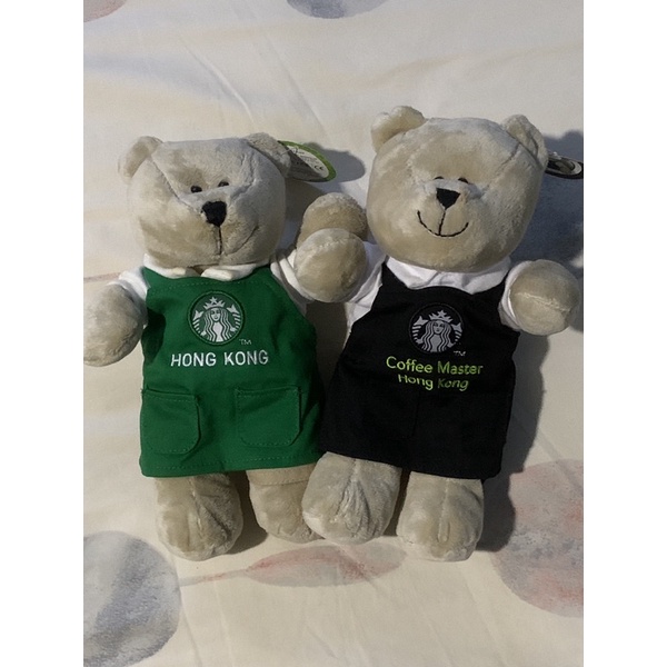 Starbucks bearista bear boneka black and green apron Hong Kong Singapore limited edition jual langsu