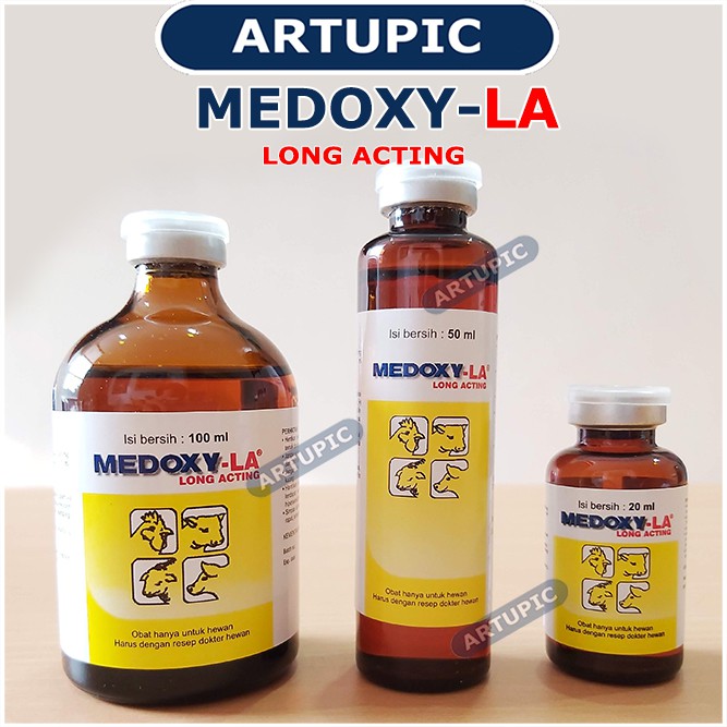 Medoxy-LA 100 ml Obat OTC crd korisa snot kolera ayam unggas babi kelinci Medion Artupic