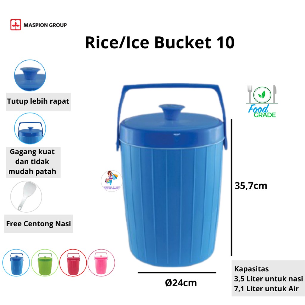 Termos Nasi Es Rice Ice Bucket 10 Liter Maspion