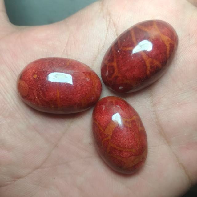 Loostone akik batu marjan merah asli natural