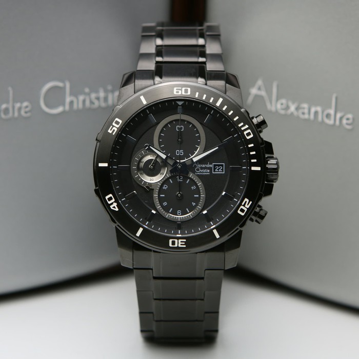 JAM TANGAN PRIA ALEXANDRE CHRISTIE AC 6473 FULL BLACK ORIGINAL GARANSI RESMI 1 TAHUN