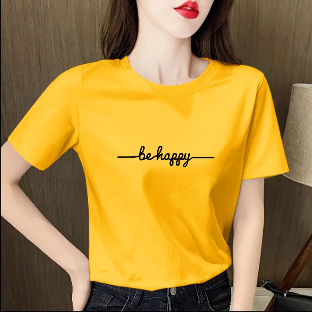 MUKZHOP / BAJU OBLONG BE HAPPY / baju oblong / fashion cewek / fashion cowok / baju santai / terbaru