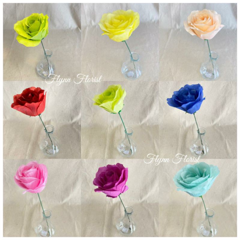 Bunga Artificial Rose Italy X1 (satuan) Bunga Artificial/Bunga Plastik/Bunga Dekorasi/Pernikahan-1