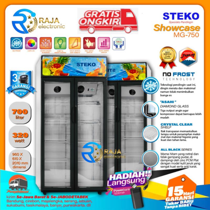 SHOWCASE STEKO 2 PINTU MG 750 DISPLAY COOLER