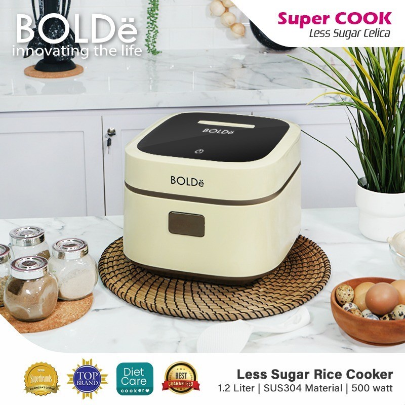 BOLDe Digital Rice Cooker 1.2L Super Cook Less Sugar Celica