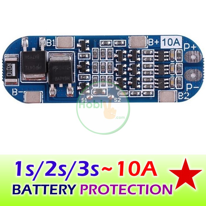 BMS 10A Protection Board utk Baterai 1s 2s 3s Lithium Battery 18650