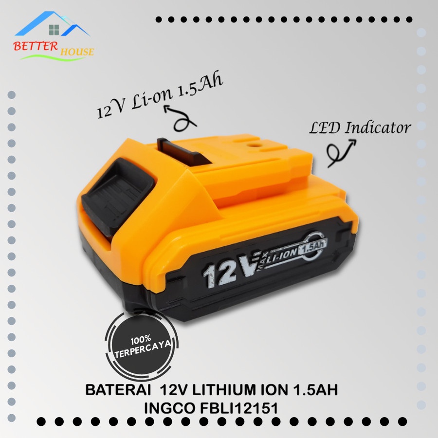 Baterai Cordless INGCO 12V 1.5Ah INGCO FBLI12151 flex
