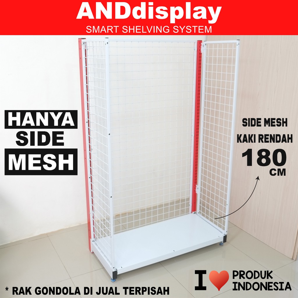 SIDEMESH MINIMARKET T.180 CM KAKI RENDAH PEMBATAS RAK SUPERMARKET ANDDISPLAY