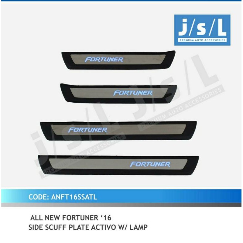 All New Fortuner sillplate samping Side scuff plate Activo with lamp JSL