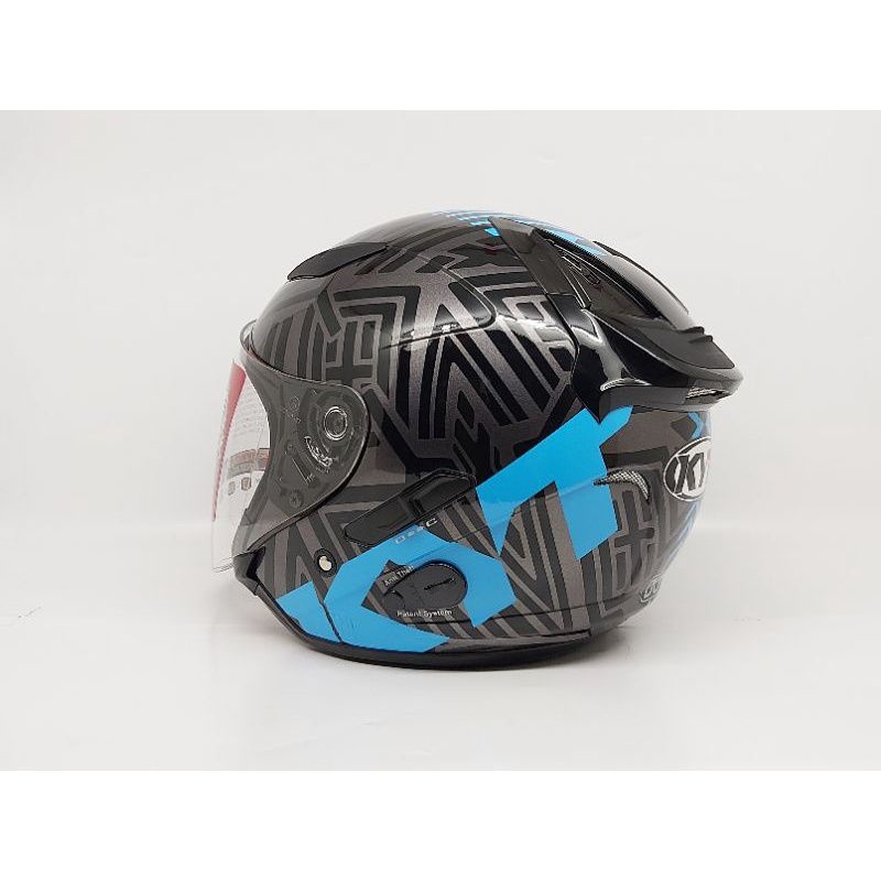 HELM KYT GALAXY FLAT R NEON GORILLA BLUE DAN GORILA REDDOBEL VISOR M L xl xxl-2